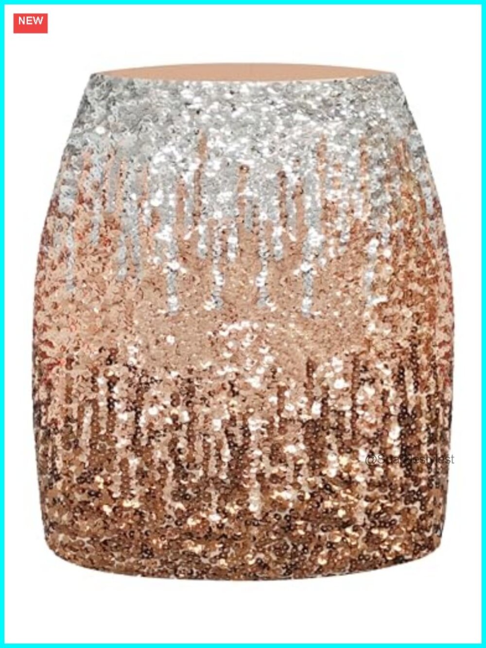 Sequin Bodycon Mini Skirt Stretchy Lined Club Party Night Out